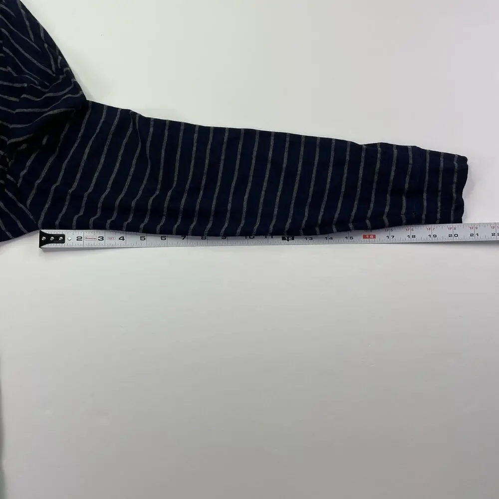 Faherty LS Polo Shirt Mens Medium Collared Blue White Stripes